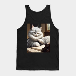 Cat Playing Piano - Modern Digital Art Tank Top